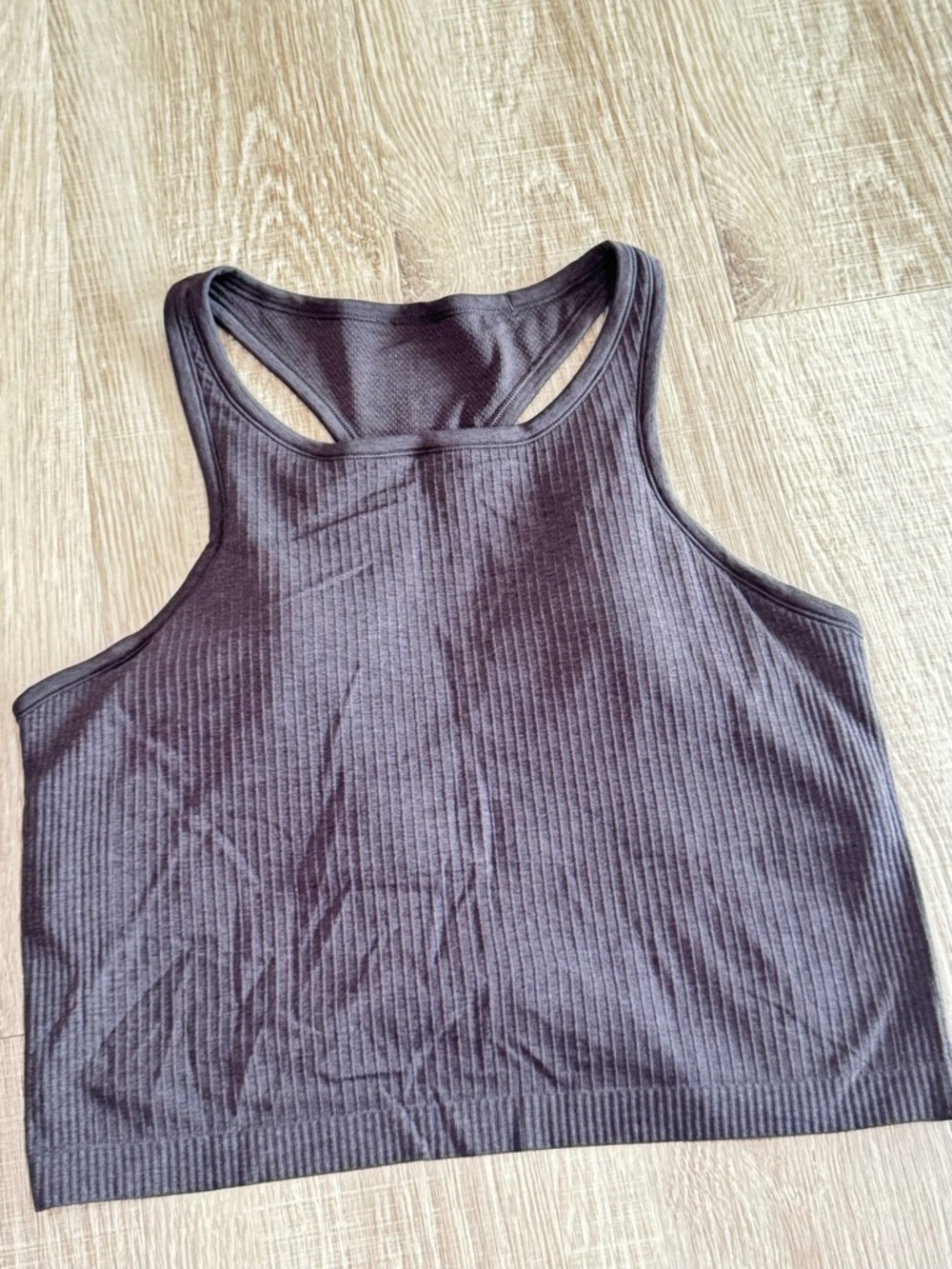 Lululemon Ribbed Cropped Tank Top | Brown | Racerback Athletic | Size M